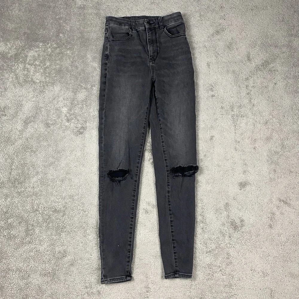 American Eagle‎ Jeans Womens 0 Regular Black Stretch Curvy Super Hi-Rise Jegging